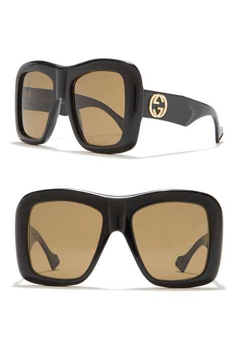 black square gucci glasses|Gucci minimal 54mm square sunglasses.